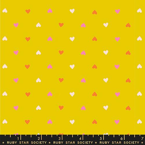 Best Day Ever Hearts Cotton Fabric - Golden Hour RS0091 17