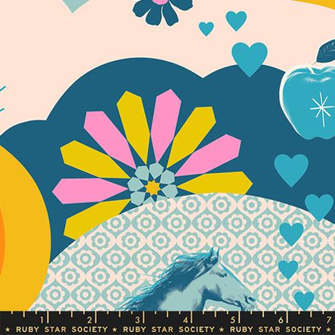 Best Day Ever Cotton Fabric - Teal RS0103 14