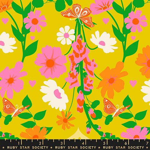 Best Day Ever Foxgloves Cotton Fabric - Golden Hour RS0106 11
