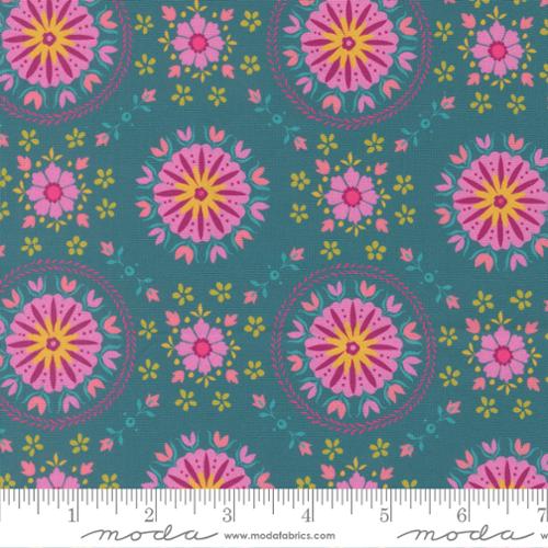 Parlor Mandala Cotton Fabric - Peacock 11964 16