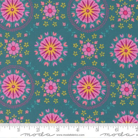 Parlor Mandala Cotton Fabric - Peacock 11964 16