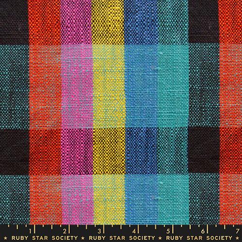 Sunshine Picnic Plaid Toweling 16" Cotton Fabric - Black RS4142 11