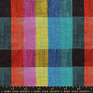 Sunshine Picnic Plaid Toweling 16" Cotton Fabric - Black RS4142 11