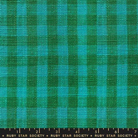 Sunshine Small Checker Toweling 16" Cotton Fabric - Turquoise RS4143 11