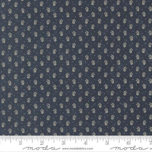 Bluebirds Nest Tiny Buds Cotton Fabric - Blue 9805 14