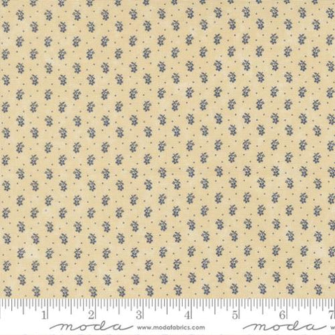 Bluebirds Nest Tiny Buds Cotton Fabric - Tan 9805 21