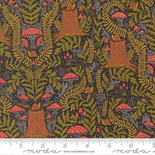 Night Owl Mushroom Landscape Cotton Fabric - Midnight 48423 24