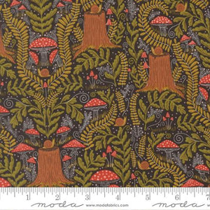 Night Owl Mushroom Landscape Cotton Fabric - Midnight 48423 24