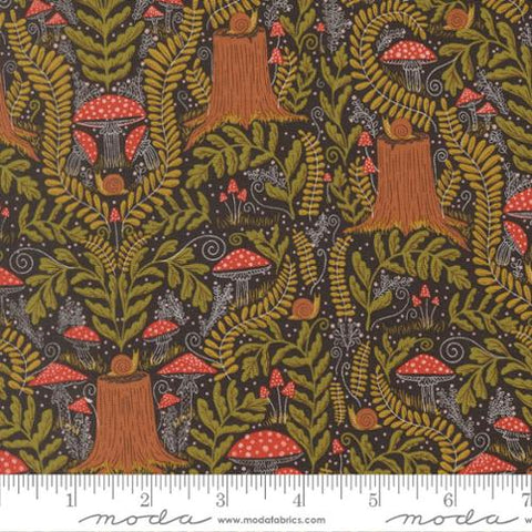 Night Owl Mushroom Landscape Cotton Fabric - Midnight 48423 24