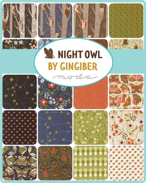 Night Owl by Gingiber Cotton Fabric Charm Pack