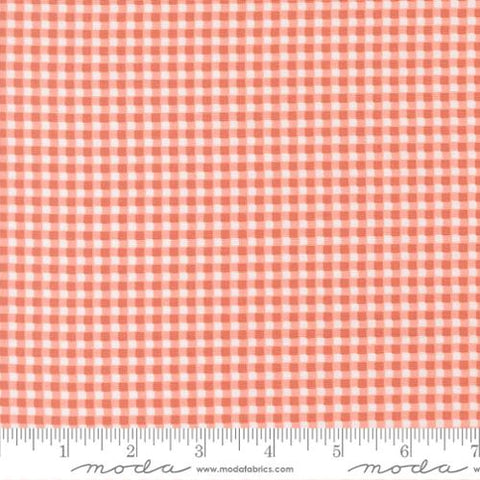 Sunbonnet Mini Gingham Cotton Fabric - Coral 31769 32