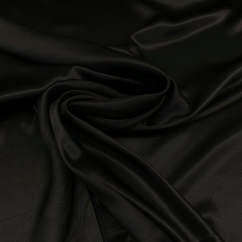 Silk Charmeuse Fabric - Black