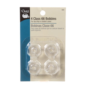 Dritz Plastic Class 66 Bobbin 4ct