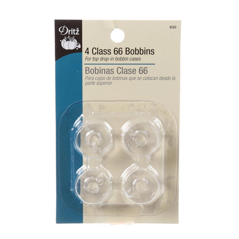 Dritz Plastic Class 66 Bobbin 4ct