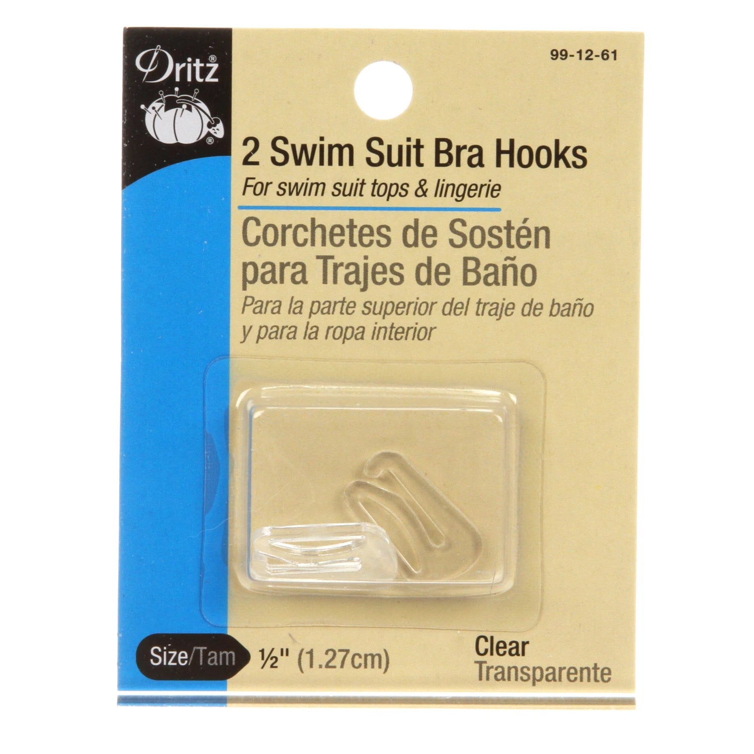 Dritz Swimsuit and Bra Hook Clear 1/2in