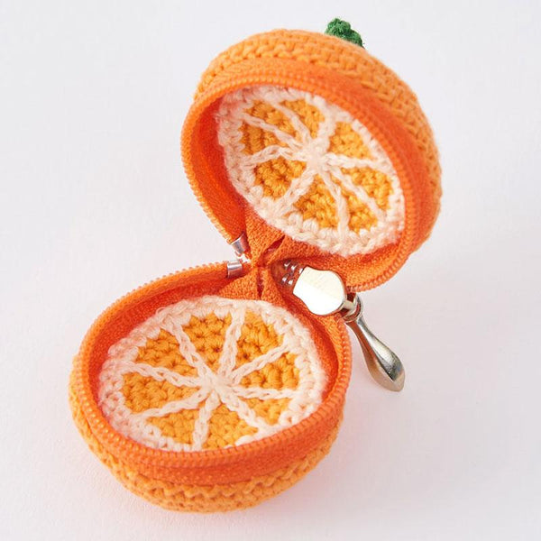 Tiny Pouch Crocheted Orange