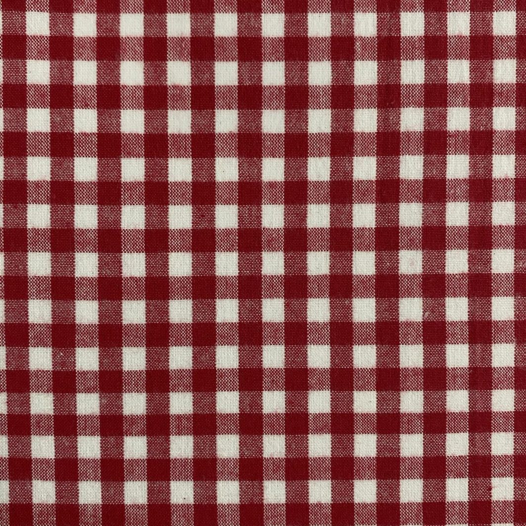 Aunt Polly Brushed Gingham Cotton Fabric - Red