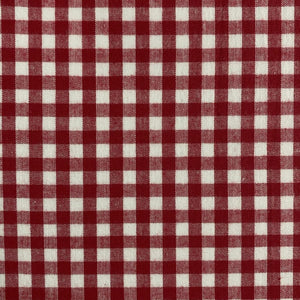 Aunt Polly Brushed Gingham Cotton Fabric - Red