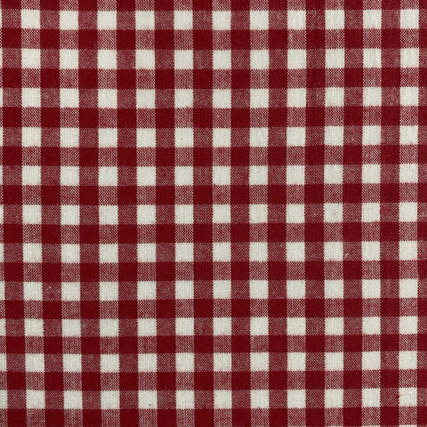 Aunt Polly Brushed Gingham Cotton Fabric - Red