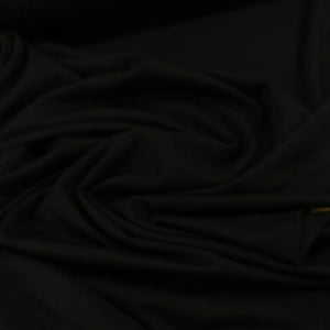Wool Jersey Knit Fabric - Black