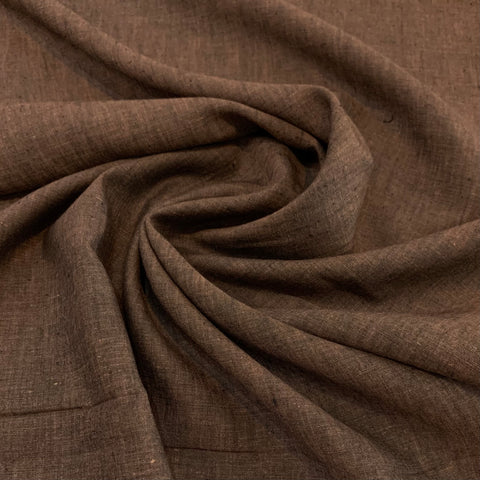 Two Tone Midweight Linen Fabric - Dusty Pink and Black (reads Brown)