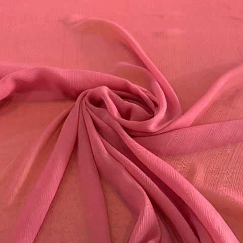 Silk Crinkle Chiffon Fabric - Rose