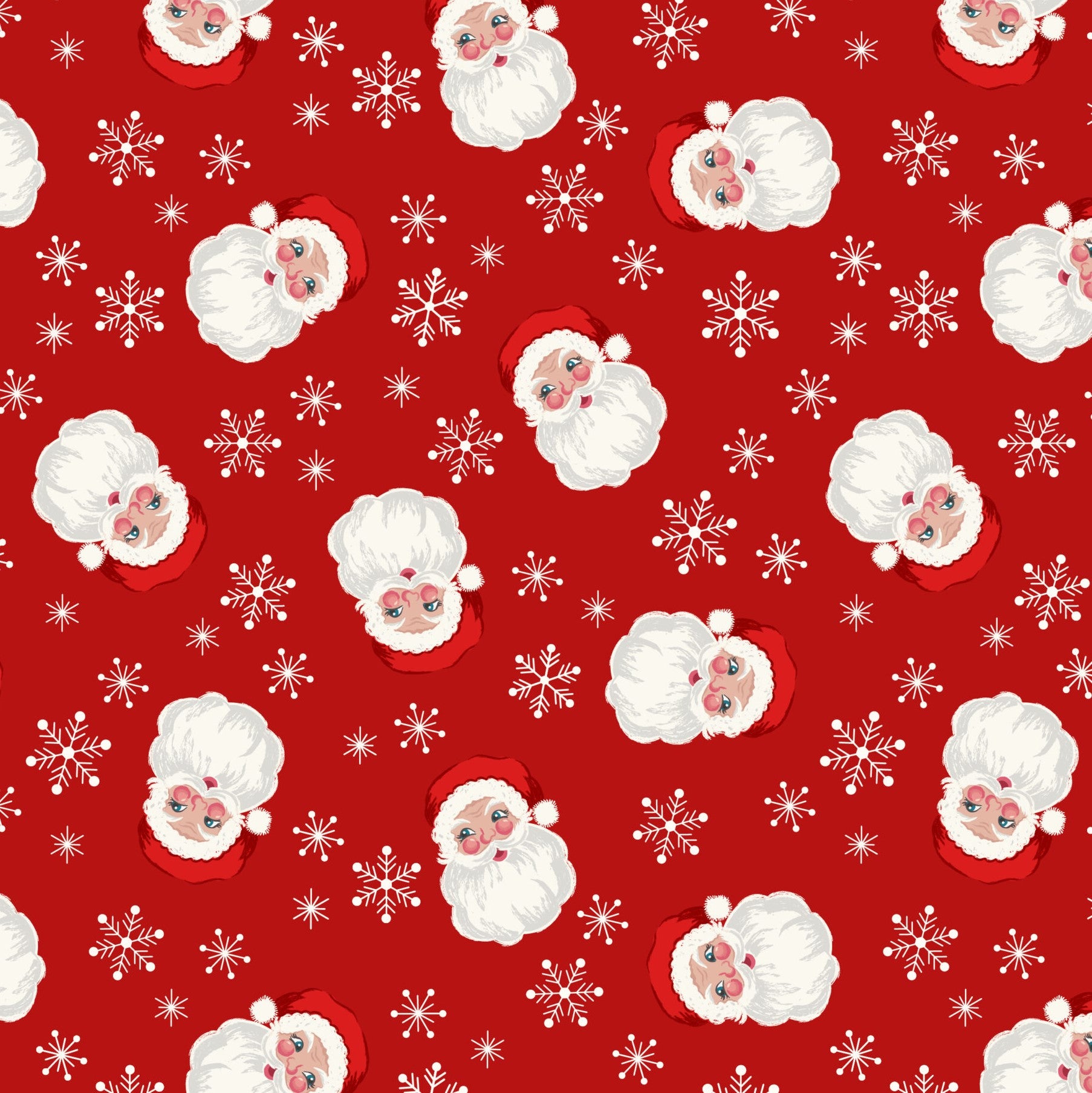 Oh Christmas Tree Santa Cotton Fabric - Red C118-2