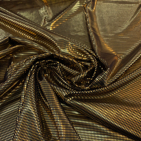 Gold Disco Ball Nylon Spandex Fabric