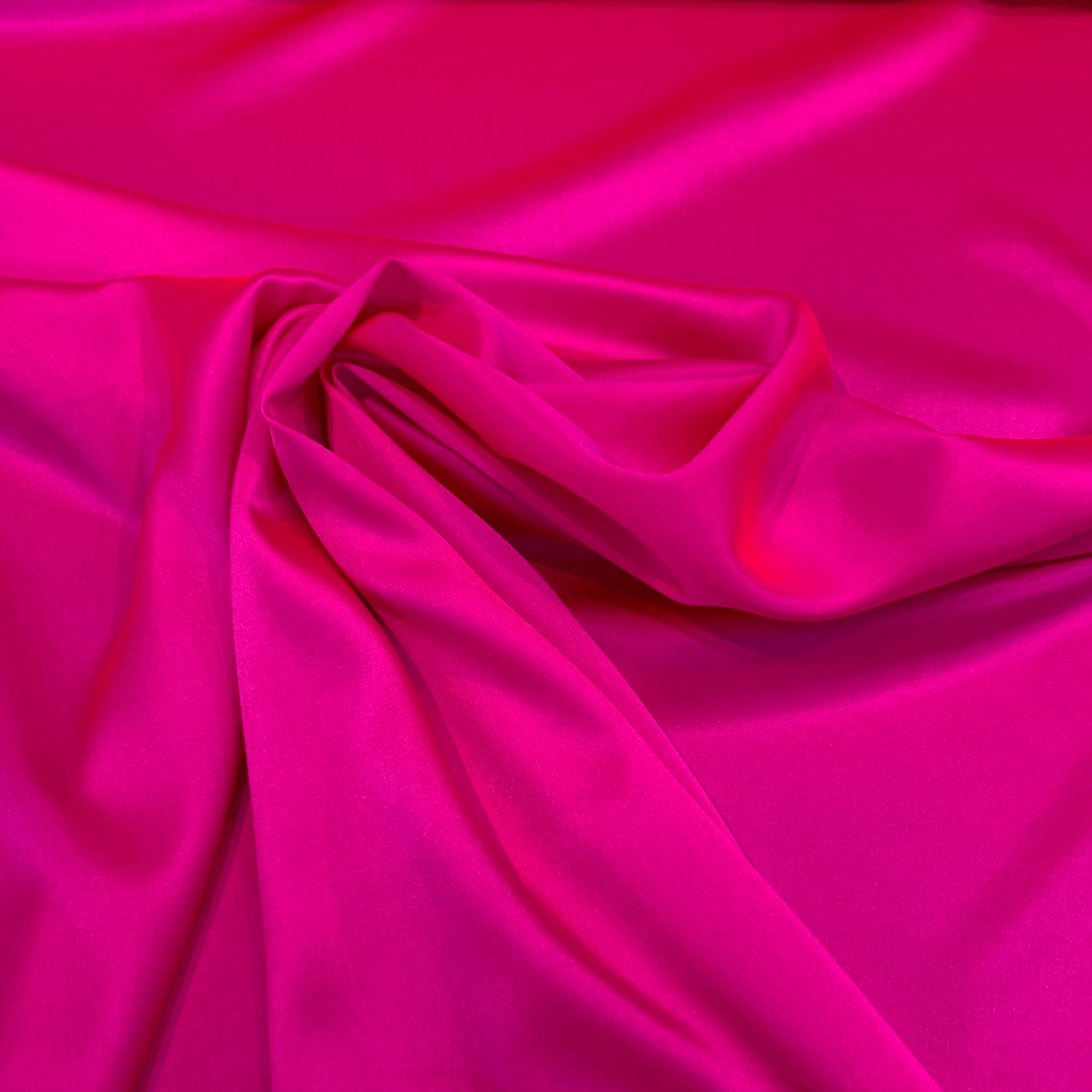 Stretch Silk Charmeuse Fabric - Shocking Pink