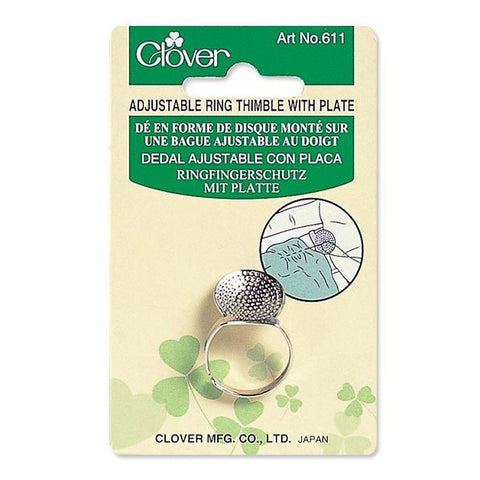 Clover Adjustable Ring Thimble with Plate