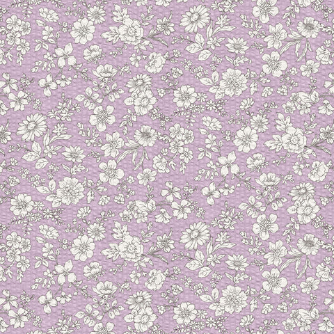 Classy Ripple Floral Seersucker Fabric - Lavender AP42801 2C