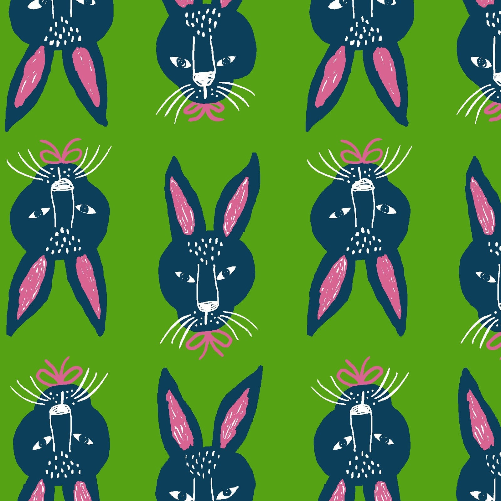 Gentlemen Rabbits Cotton Oxford Fabric