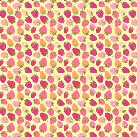 Strawberry Pie Cotton Quilting Fabric - Yellow CW24809