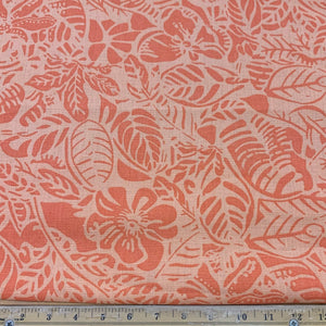 Sydney Print Midweight Linen Fabric - Orange Leaves