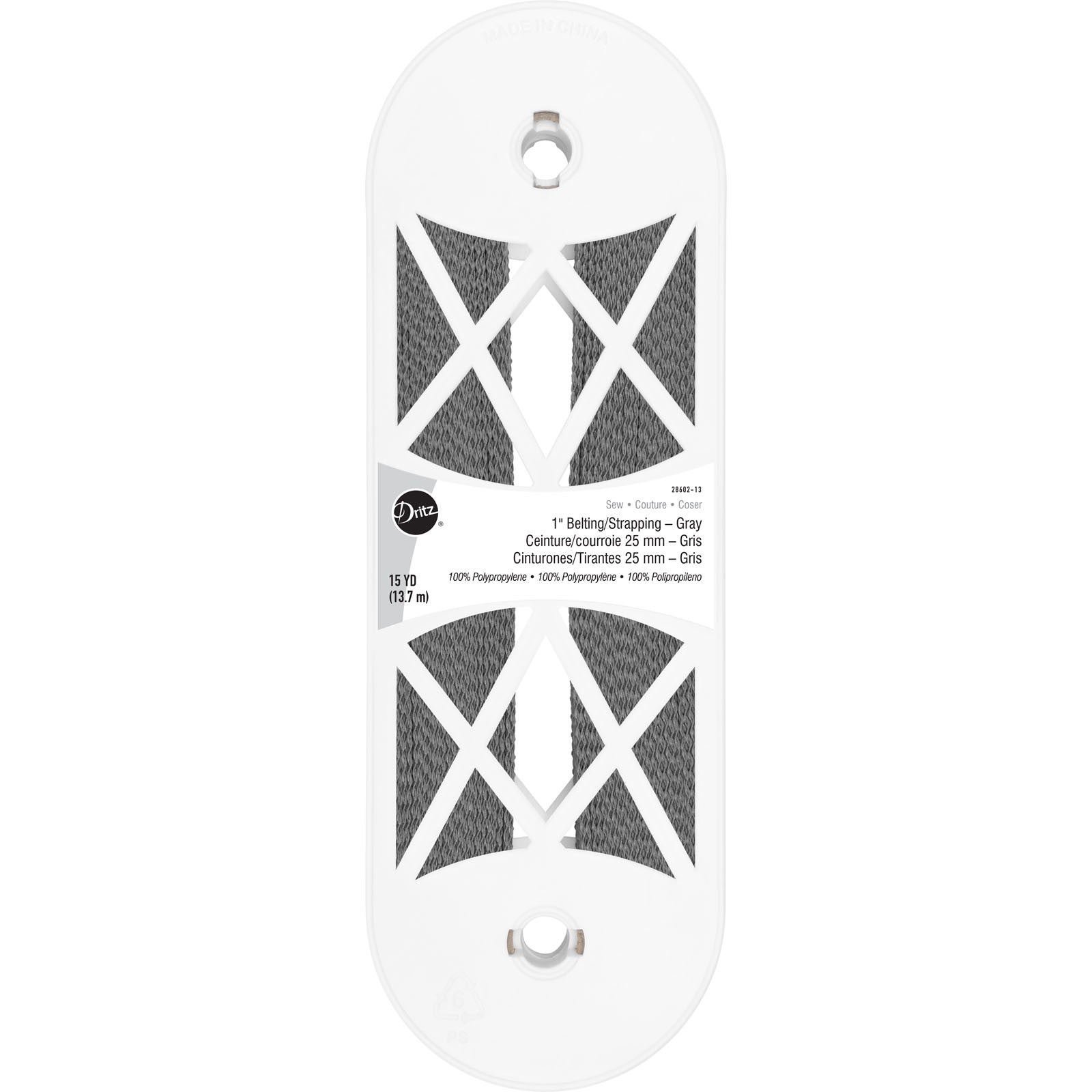 Dritz Polyester Belting/Strapping 1" - Gray