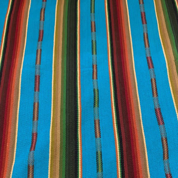 Mexican Style Cotton Heavy Weight Cotton Woven Fabric - Teal Green Orange and Maize