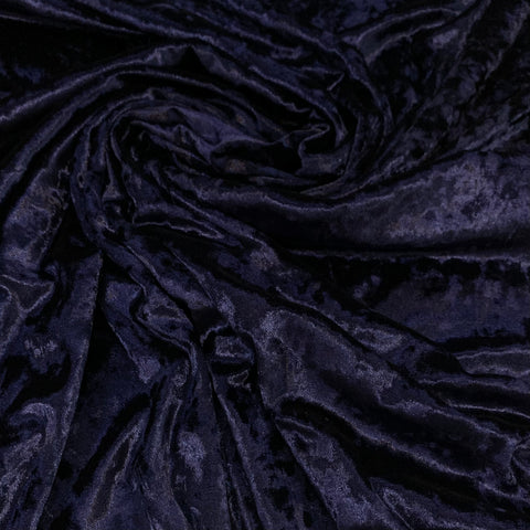 Crushed Velvet Stretch Poly Spandex Fabric - Royal Blue