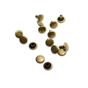 Emmaline Bags Double Cap Rivets Small 8mm Cap x 6mm Post 50pk Antique Brass