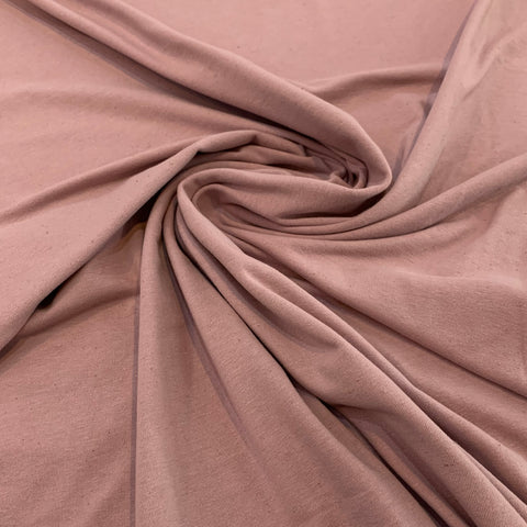 Linen Cotton Jersey Fabric - Mauve