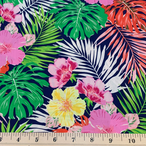 Tropical Stretch Woven Cotton/Spandex Fabric