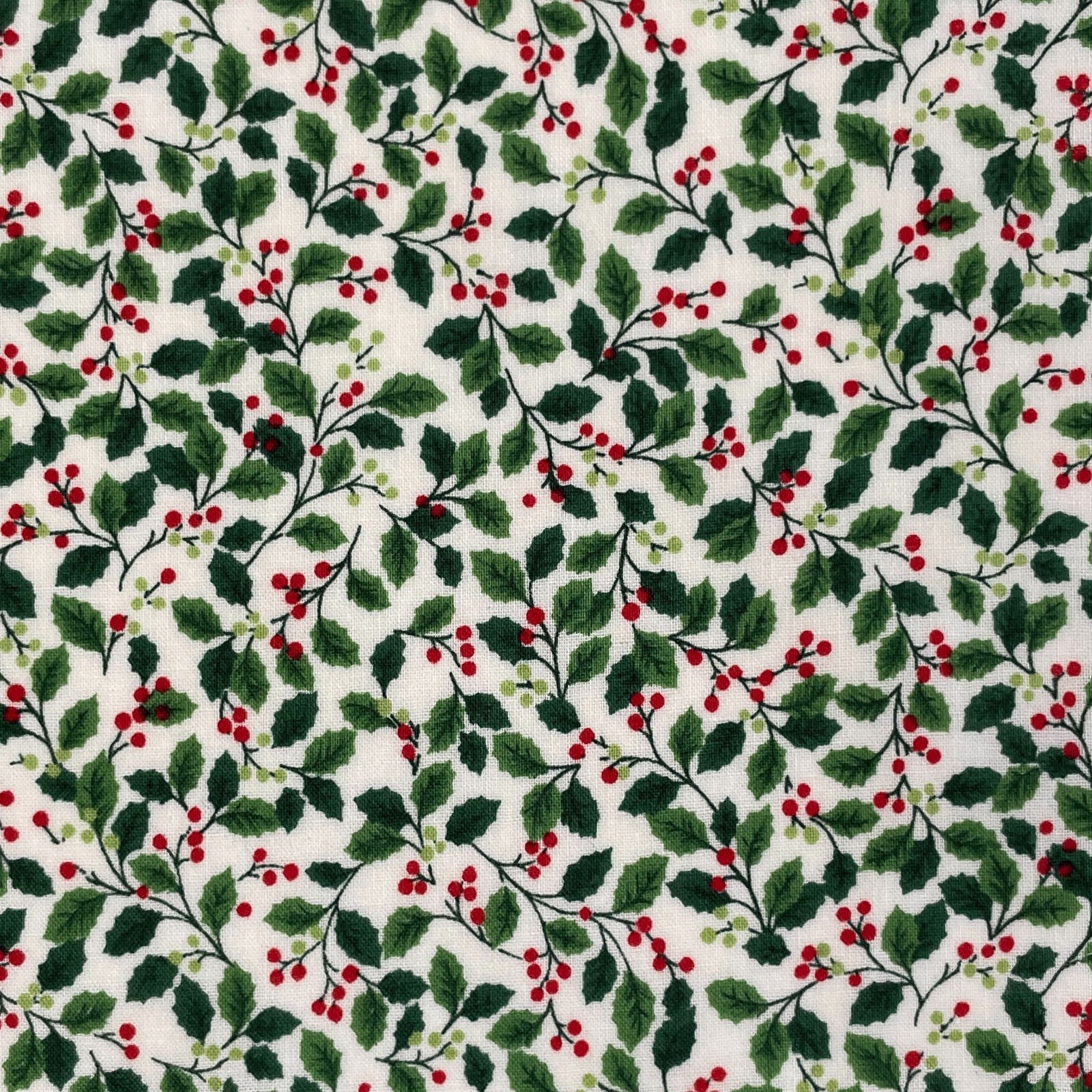 X-Mas Cotton Shirting Fabric  - Holly