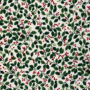 X-Mas Cotton Shirting Fabric  - Holly