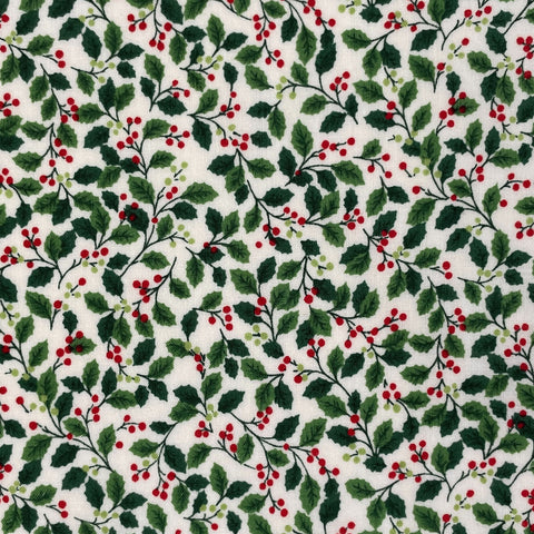 X-Mas Cotton Shirting Fabric  - Holly