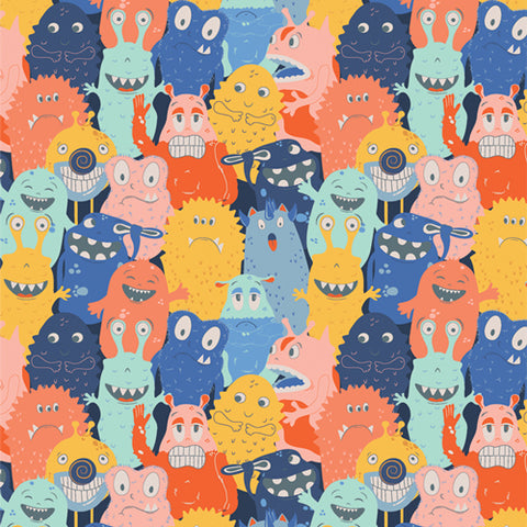 Monster Parade Cotton Flannel Fabric - F44400A