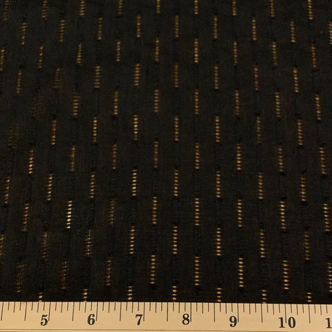 Rectangular Eyelet Cotton Fabric - Black