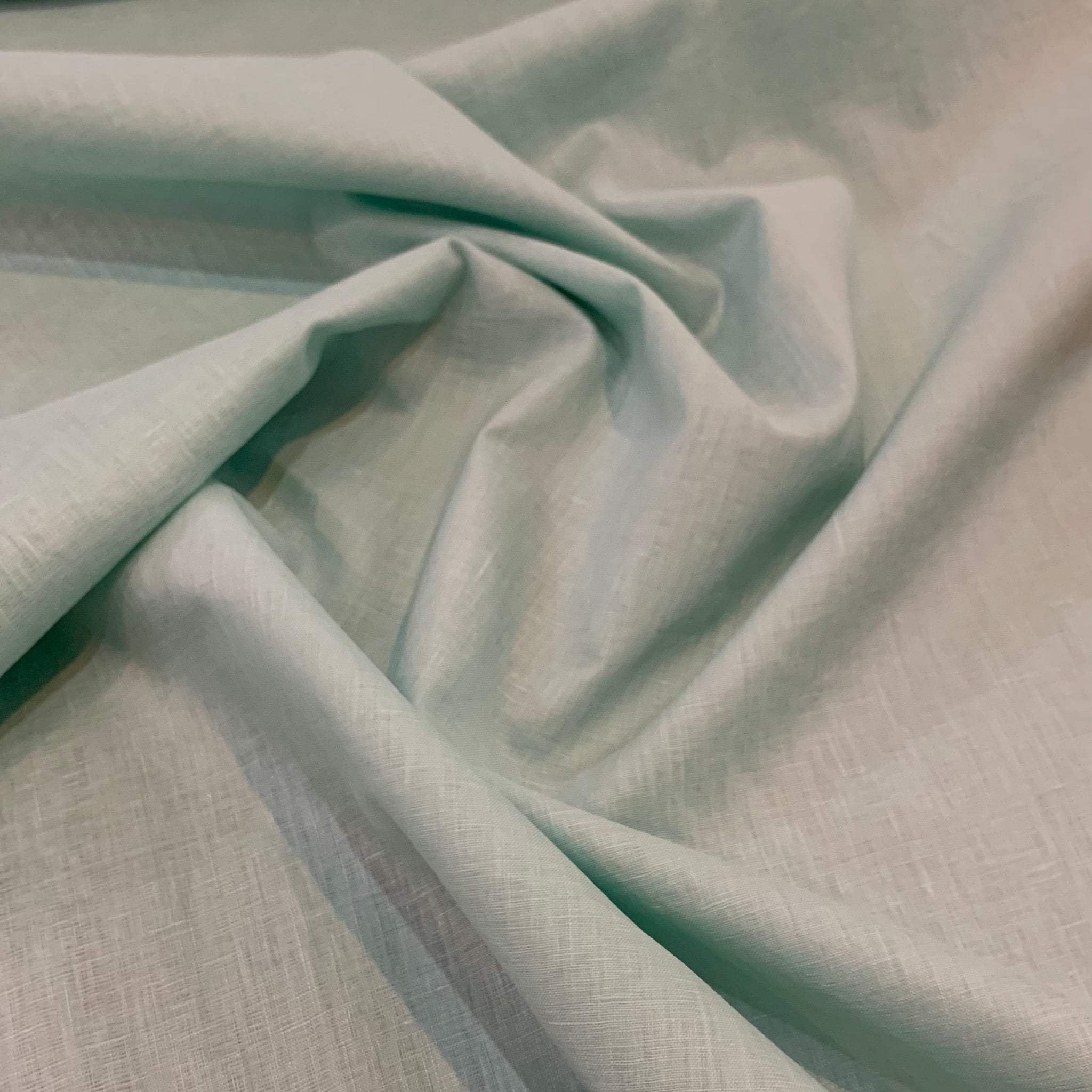 Midweight Linen Fabric - Duck Egg Blue Stitches Midweight Linen Fabric - Duck Egg Blue Stitches