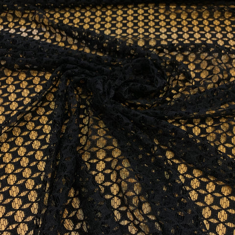 Geometric Lace Fabric - Black