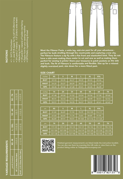 Flaneur Pants Pattern - sizes xs-7x