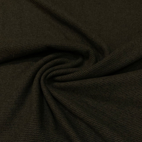Wool Coating Fabric - Dark Olive Stripe