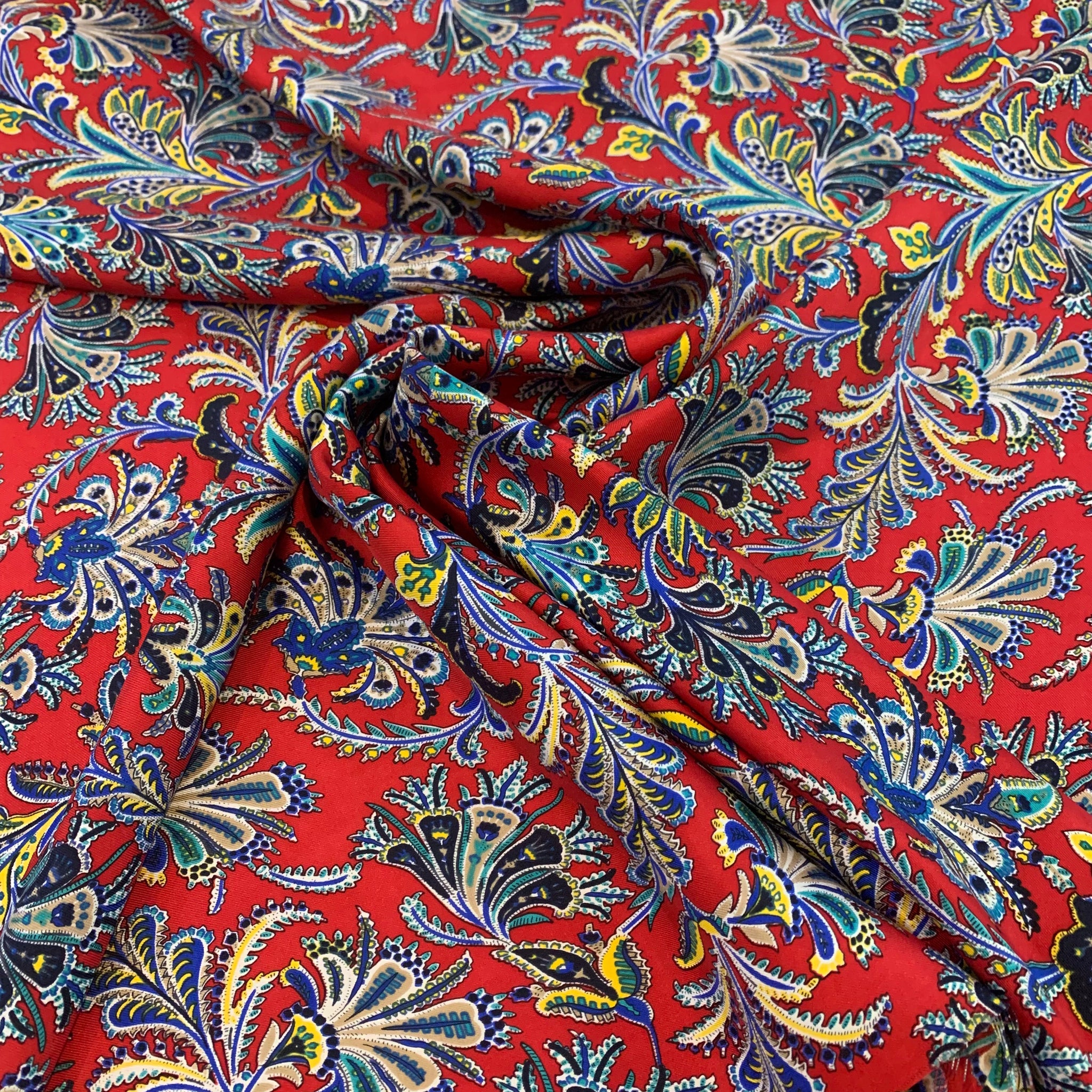 Paisley Leaves Silk Fabric
